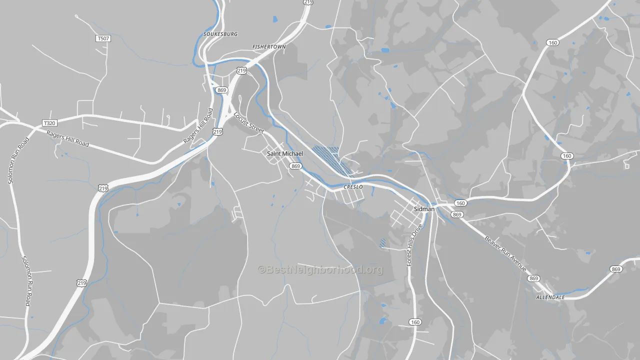Transit Grade map of 15951, PA