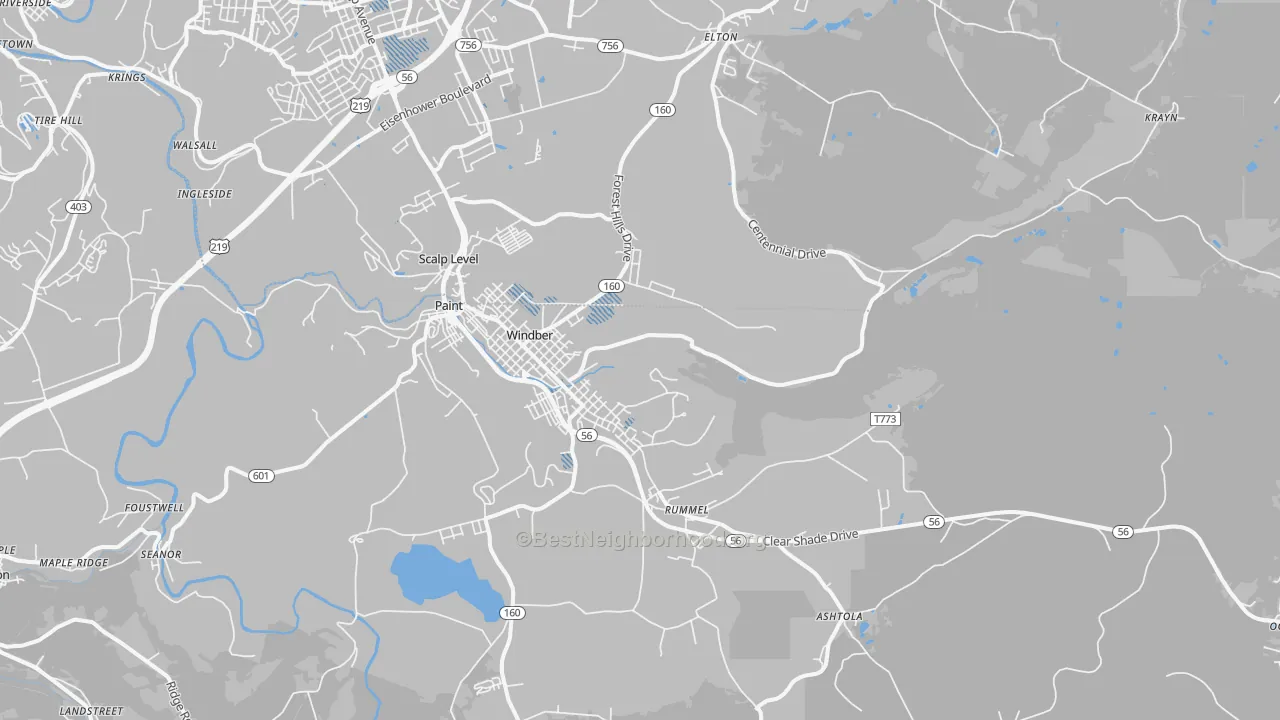 Transit Grade map of 15963, PA