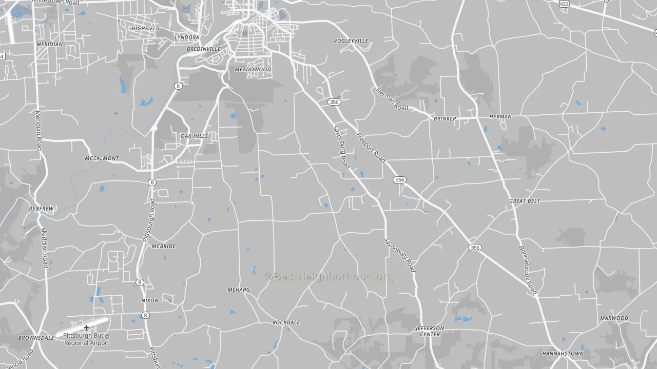 Transit Grade map of 16002, PA