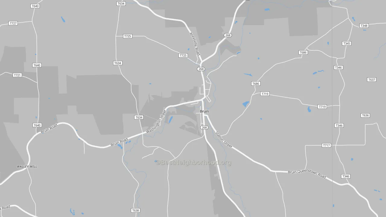 Transit Grade map of 16022, PA