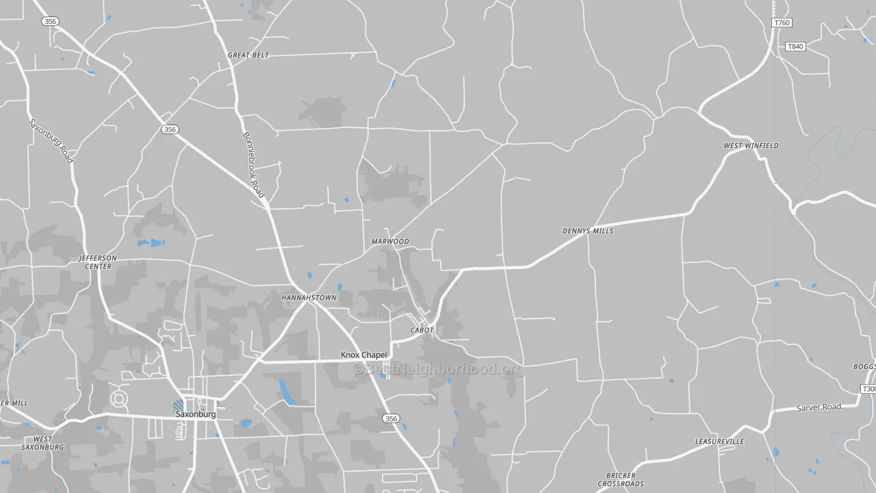 Transit Grade map of 16023, PA