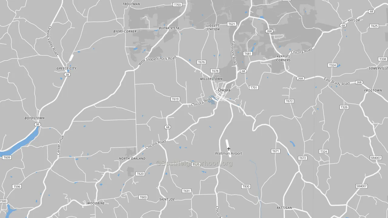 Transit Grade map of 16025, PA