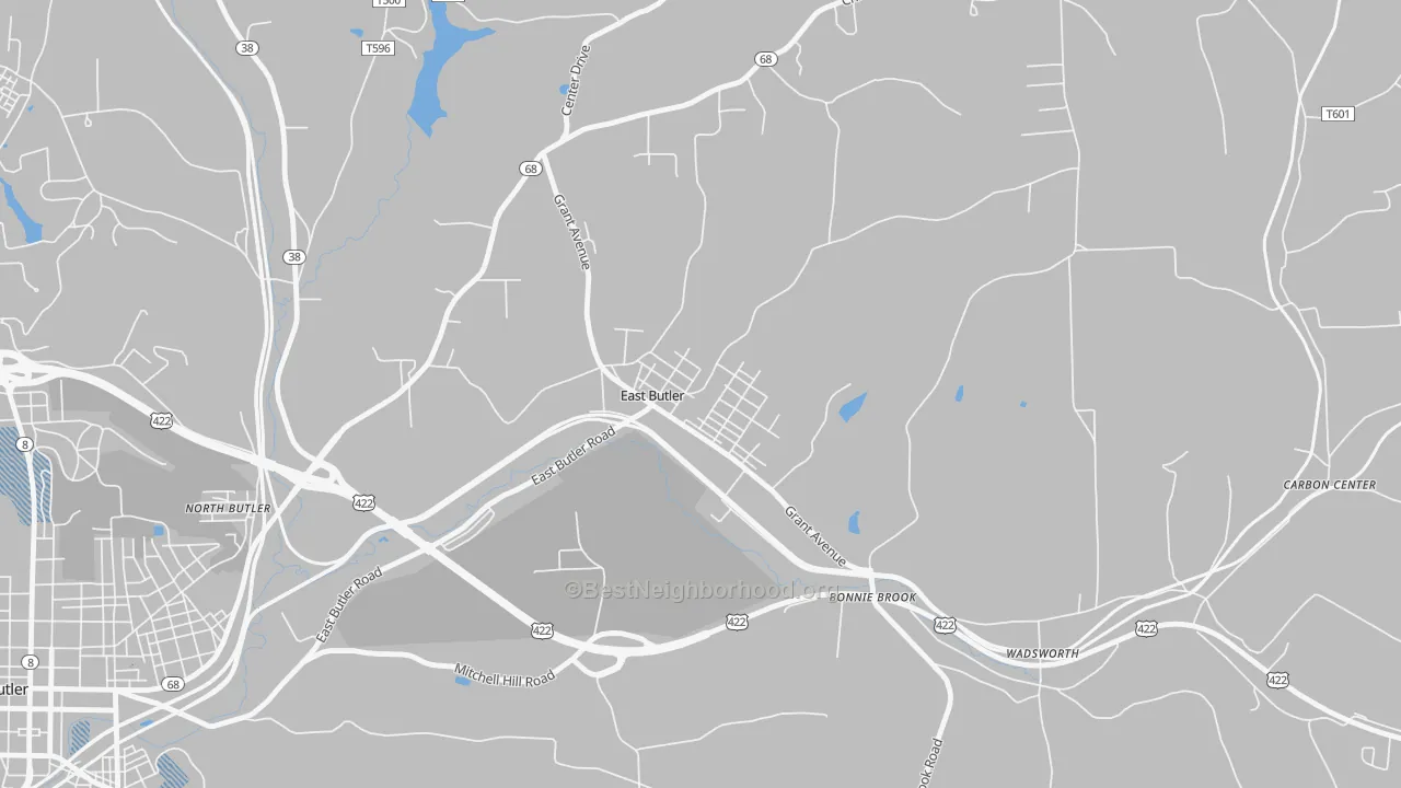 Transit Grade map of 16029, PA