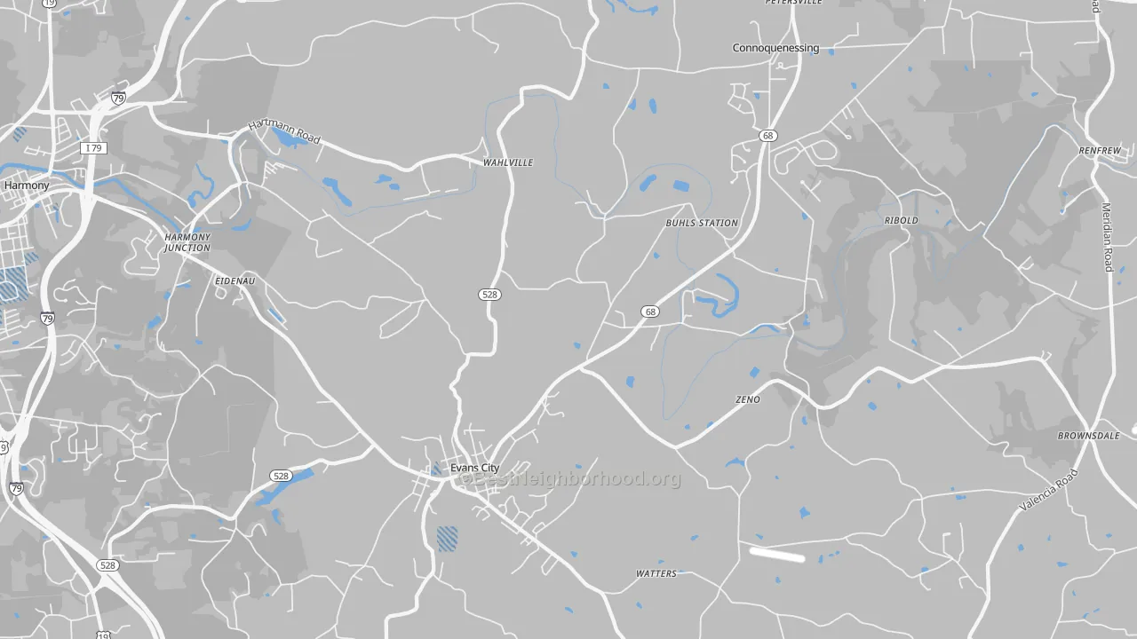 Transit Grade map of 16033, PA