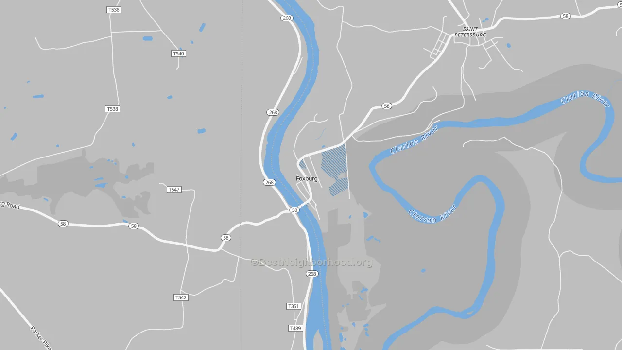 Transit Grade map of 16036, PA