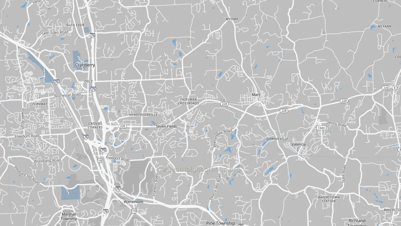 Transit Grade map of 16046, PA