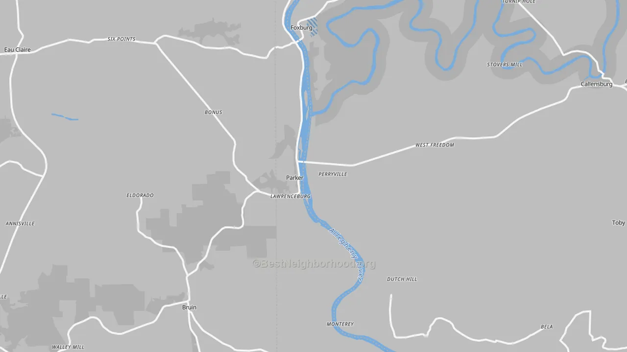 Transit Grade map of 16049, PA