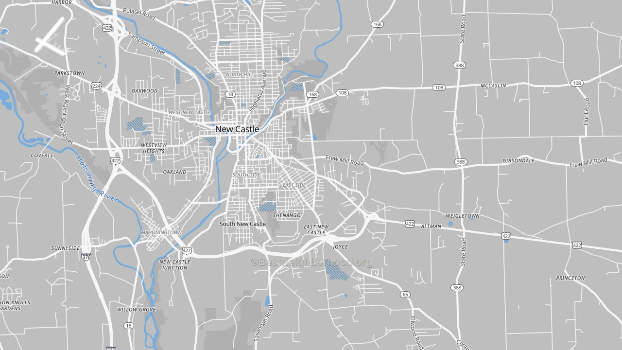 Transit Grade map of 16101, PA