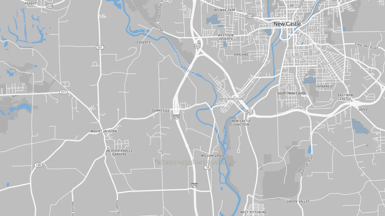 Transit Grade map of 16102, PA