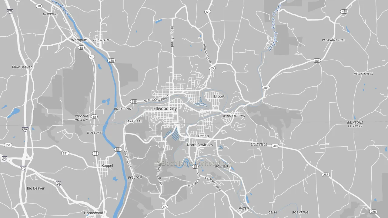 Transit Grade map of 16117, PA