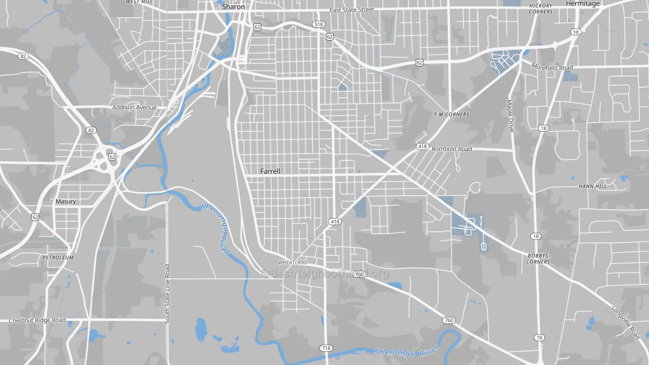 Transit Grade map of 16121, PA