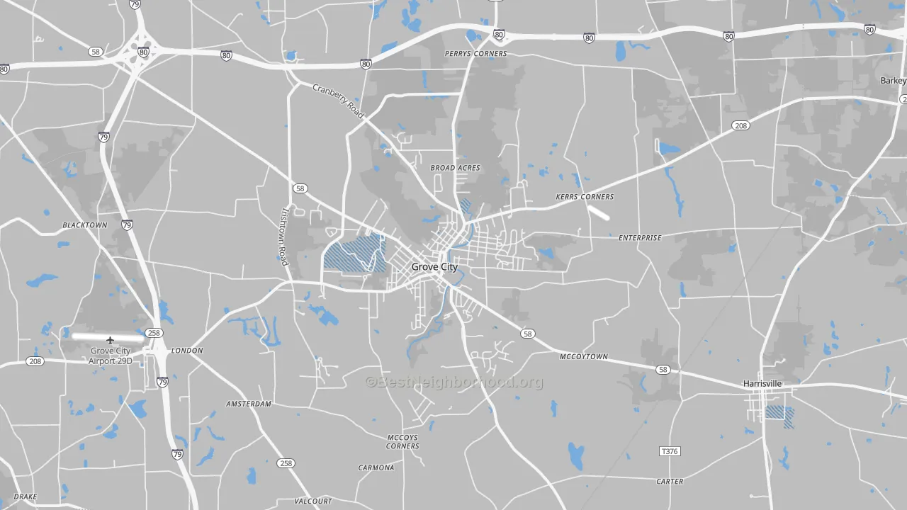 Transit Grade map of 16127, PA