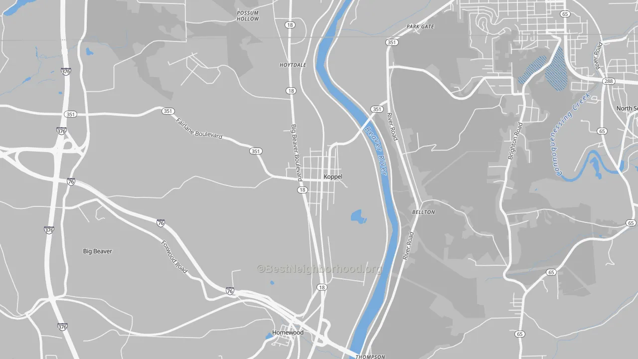 Transit Grade map of 16136, PA
