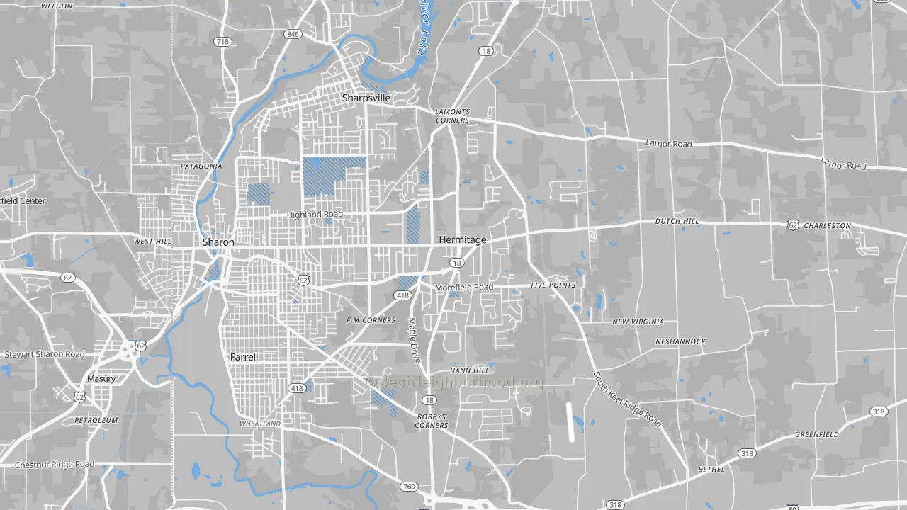 Transit Grade map of 16148, PA