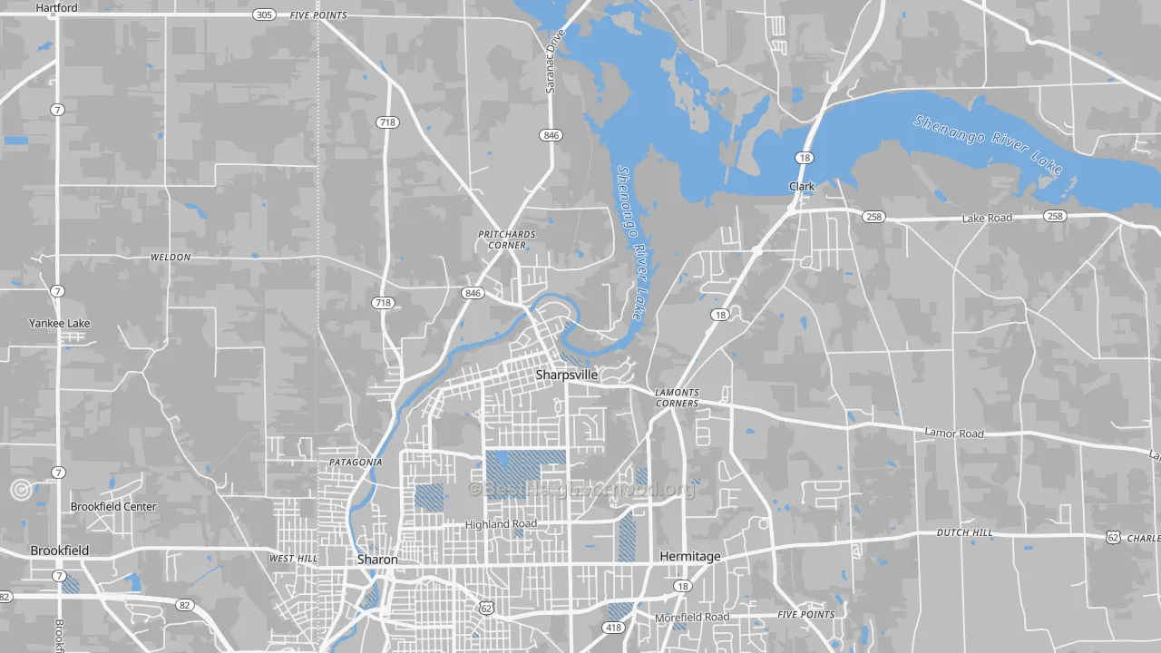 Transit Grade map of 16150, PA
