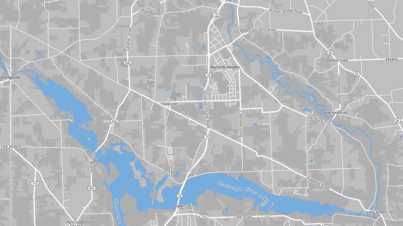 Transit Grade map of 16154, PA