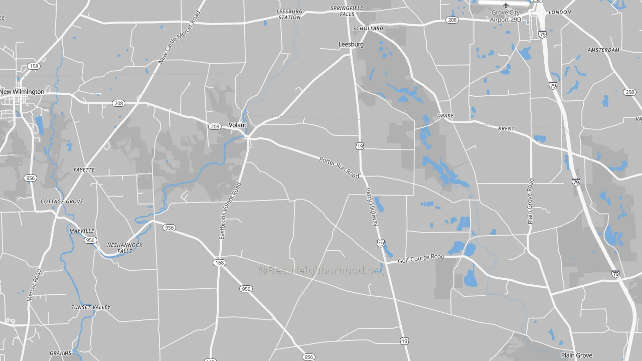 Transit Grade map of 16156, PA