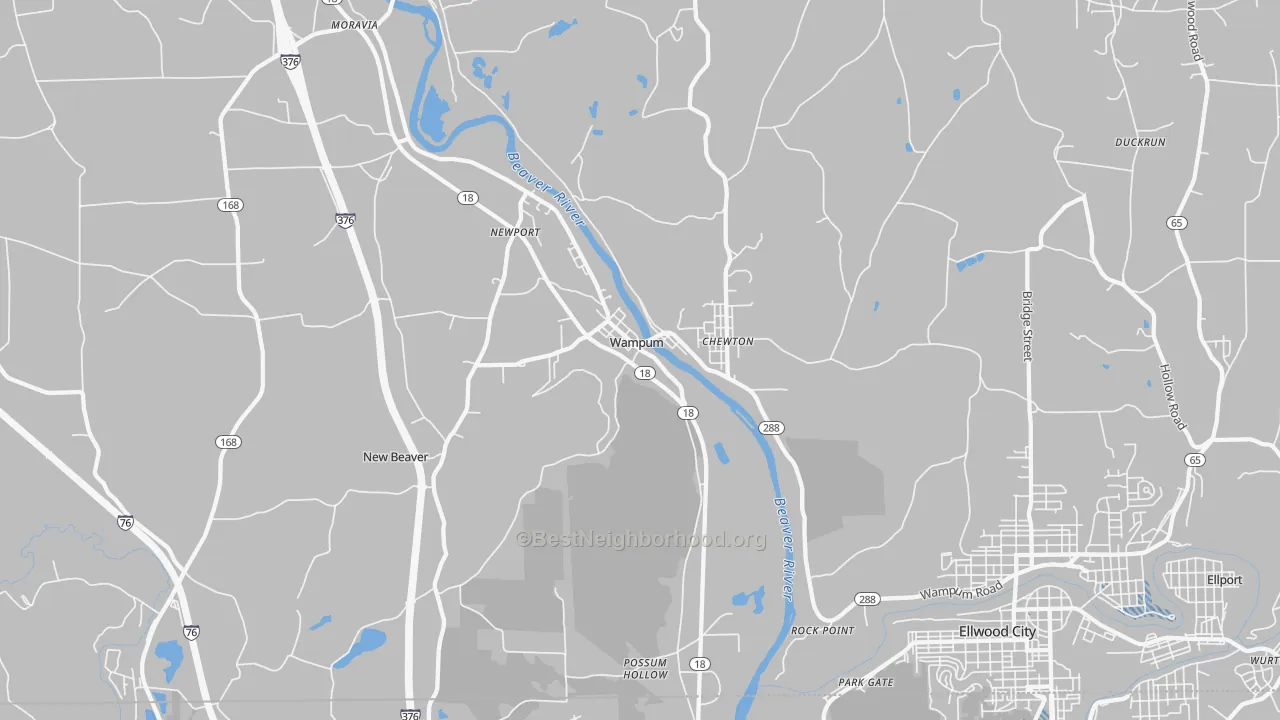 Transit Grade map of 16157, PA