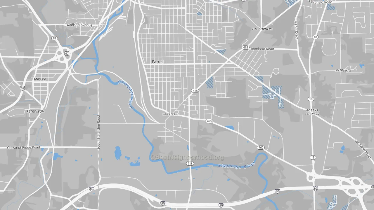 Transit Grade map of 16161, PA