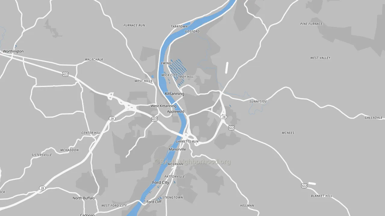 Transit Grade map of 16201, PA