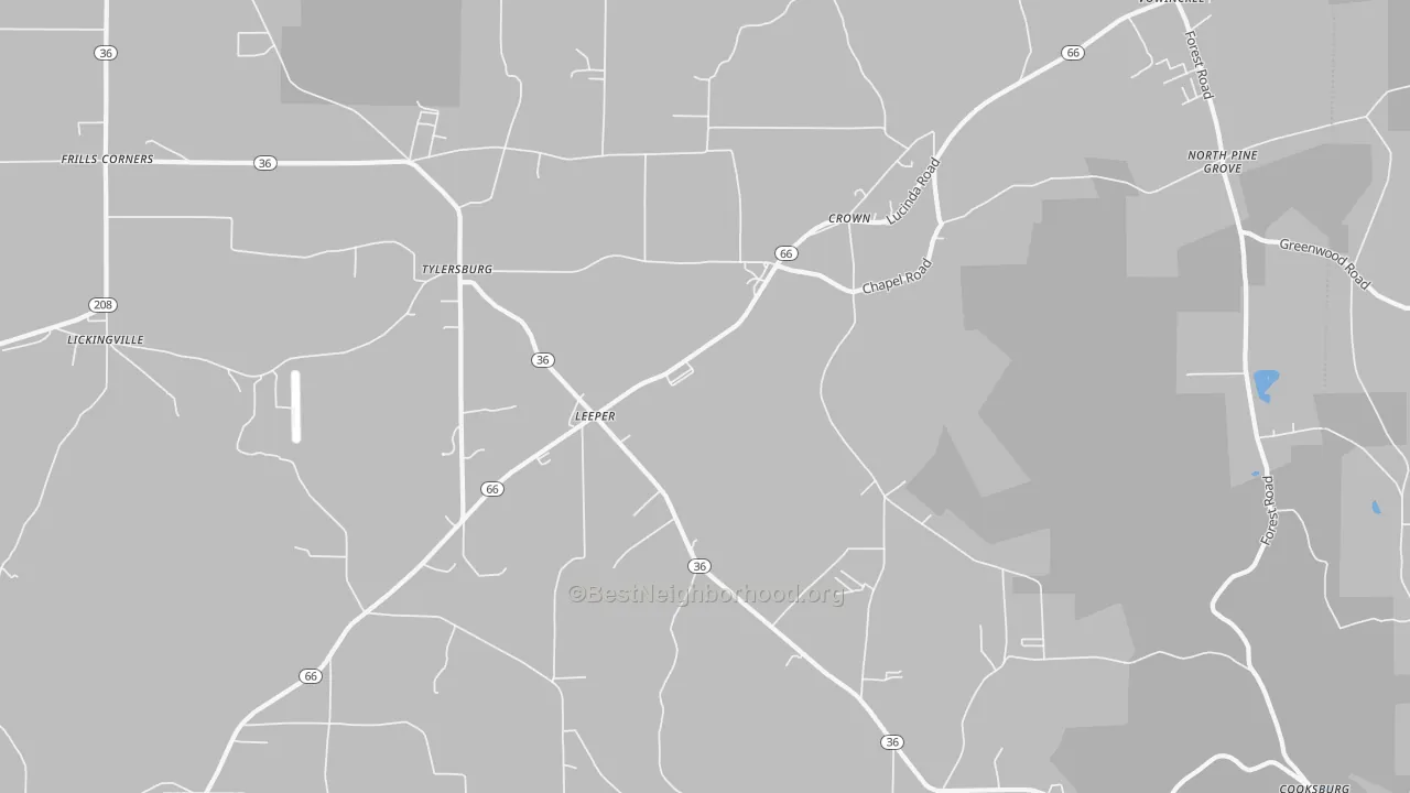 Transit Grade map of 16233, PA