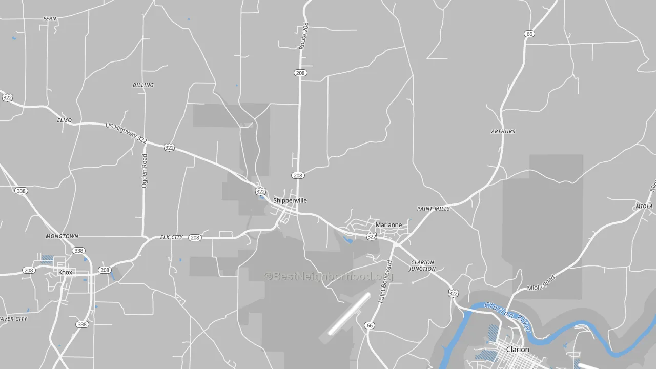 Transit Grade map of 16254, PA
