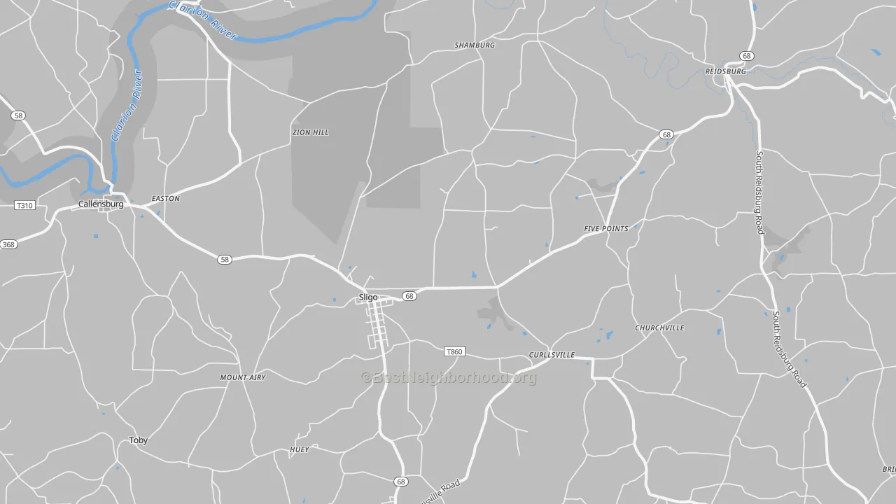 Transit Grade map of 16255, PA