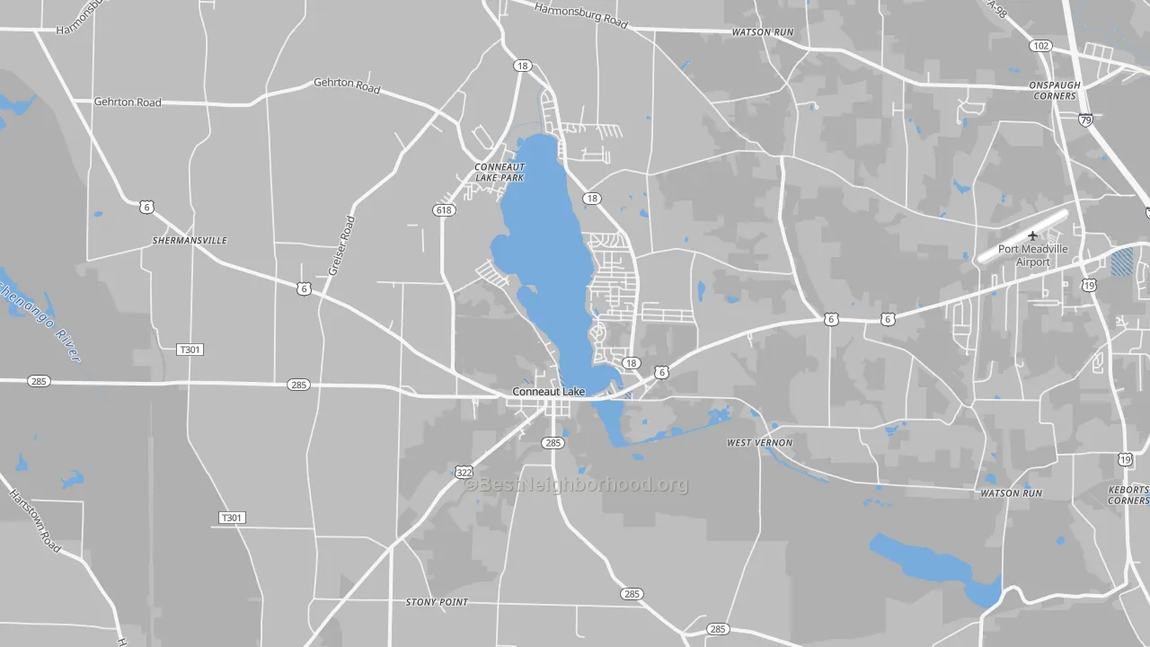 Transit Grade map of 16316, PA