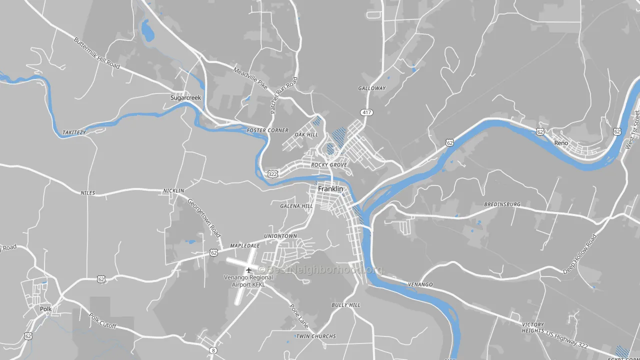 Transit Grade map of 16323, PA