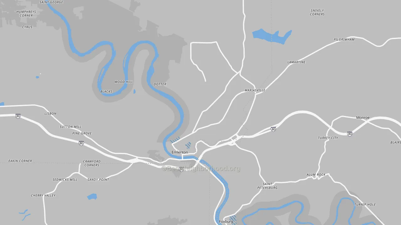 Transit Grade map of 16373, PA