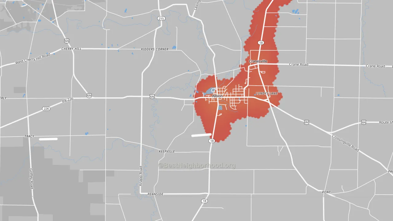 Transit Grade map of 16401, PA