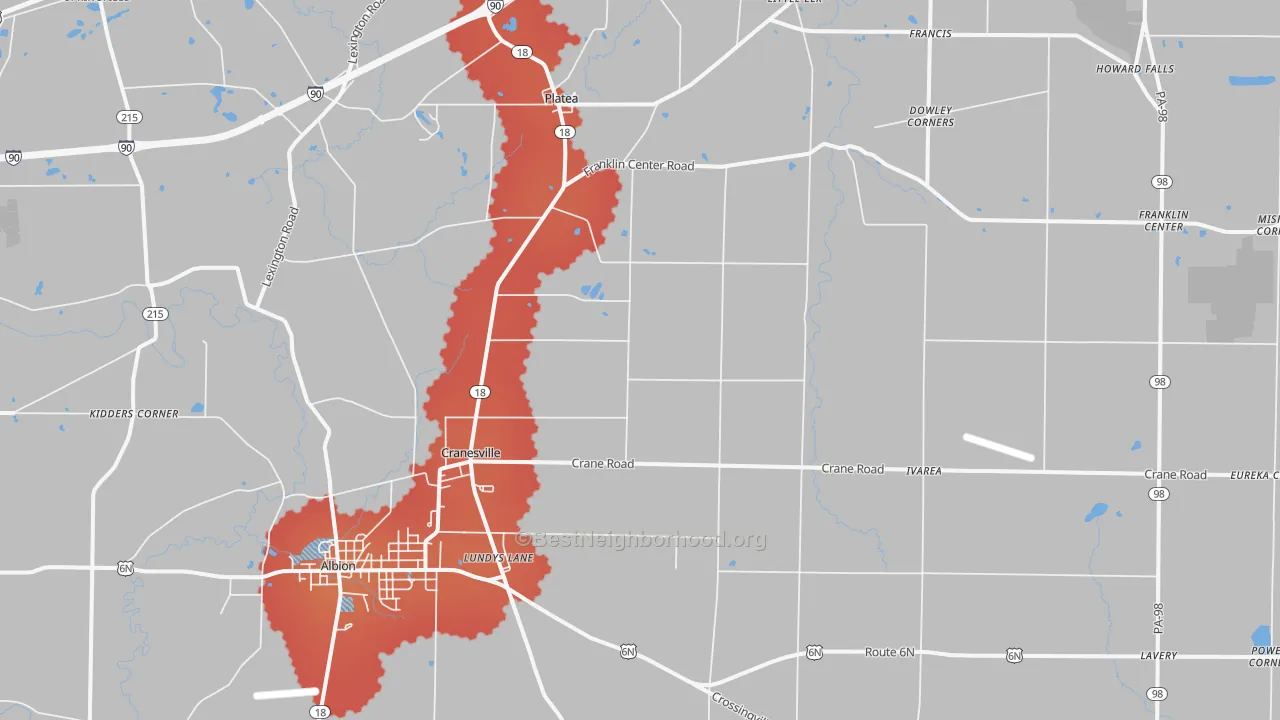 Transit Grade map of 16410, PA