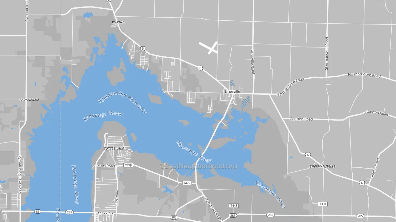 Transit Grade map of 16424, PA