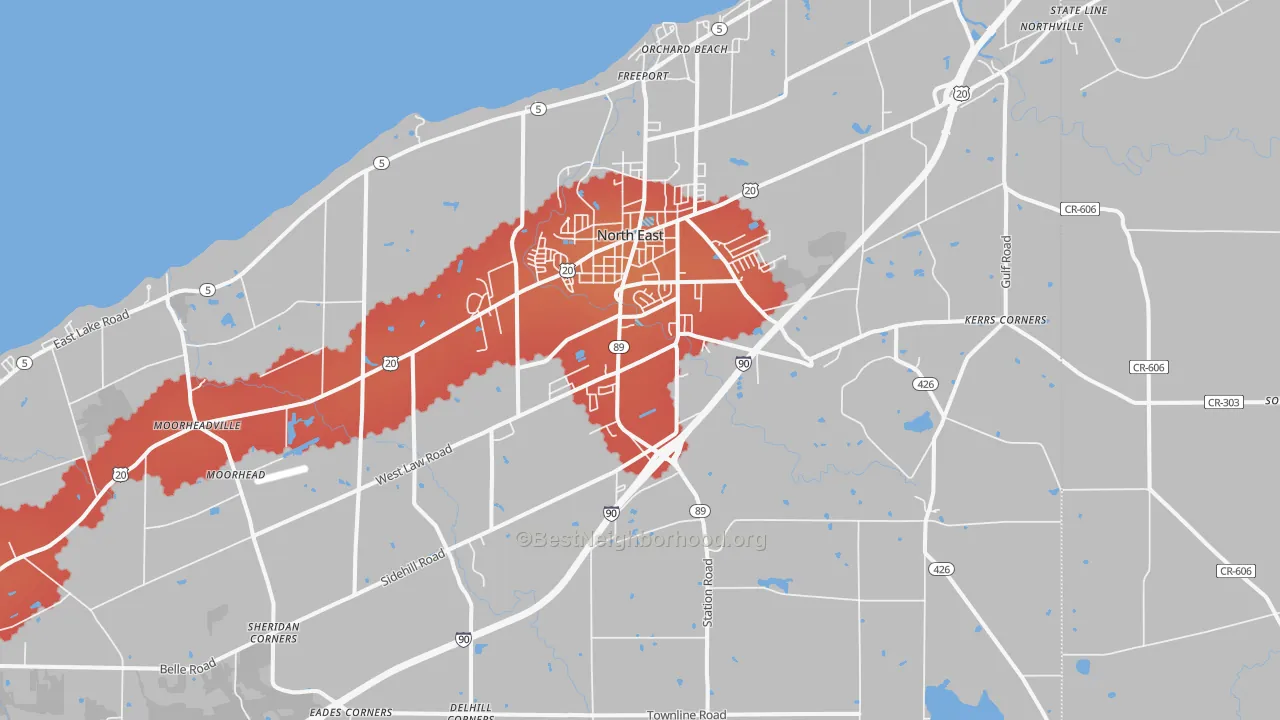 Transit Grade map of 16428, PA