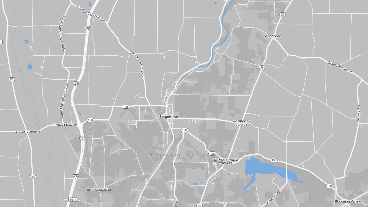 Transit Grade map of 16433, PA