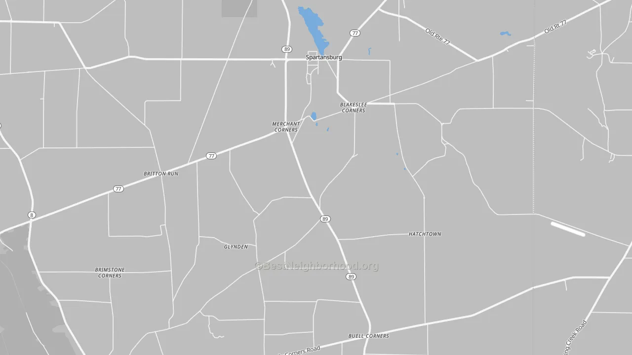 Transit Grade map of 16434, PA