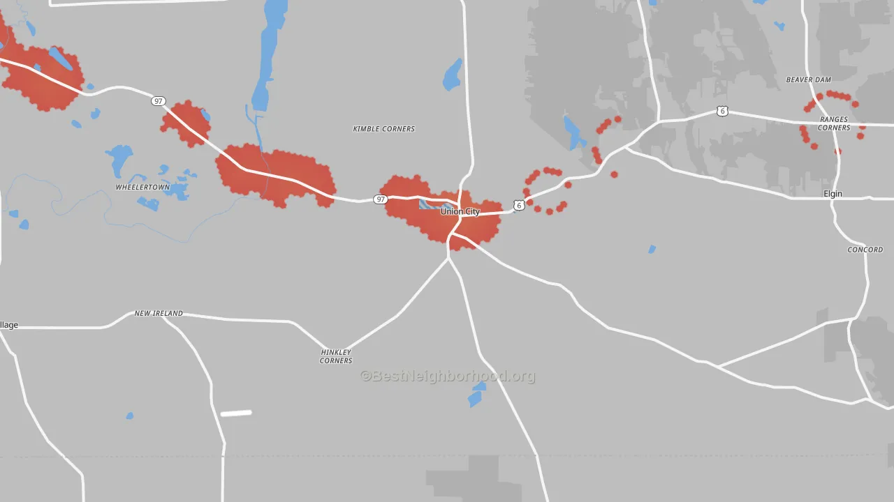 Transit Grade map of 16438, PA