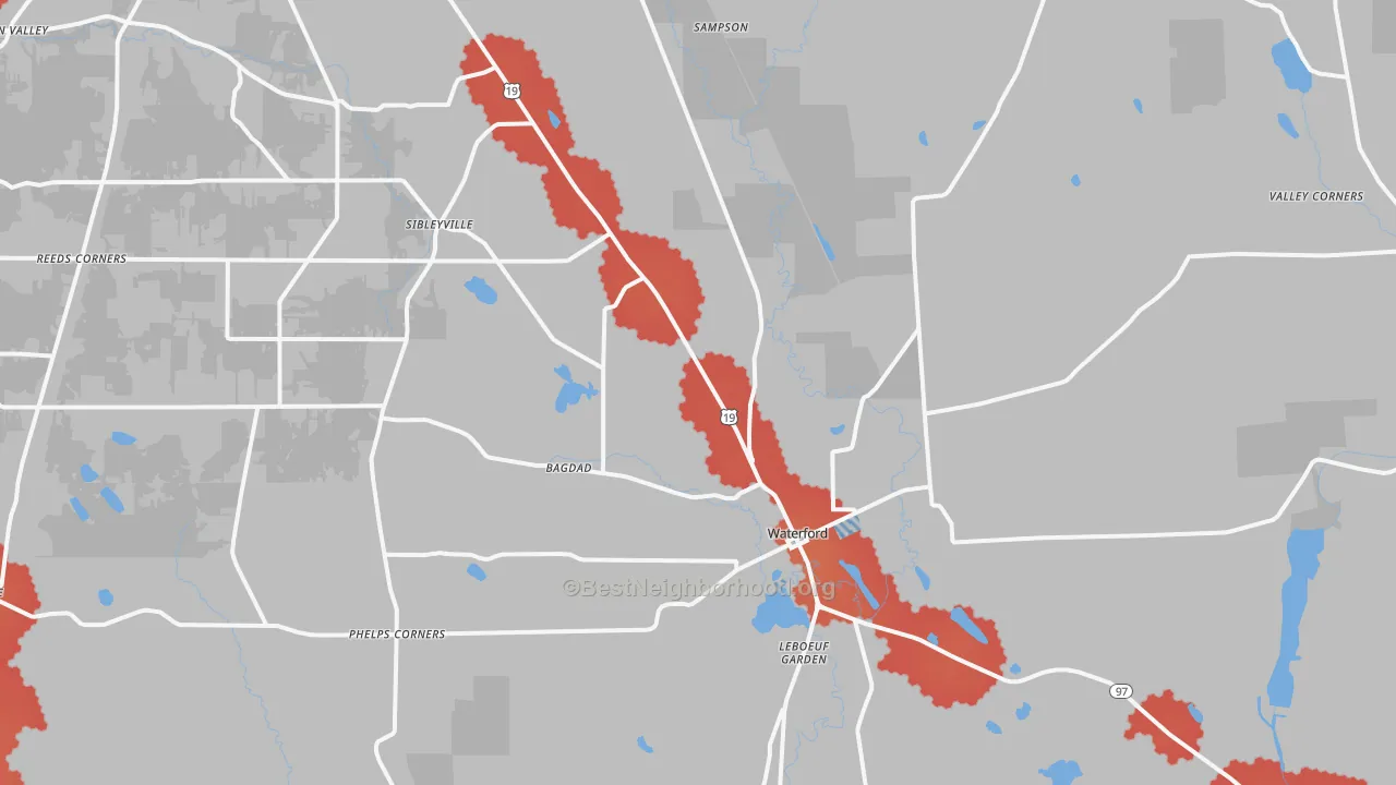 Transit Grade map of 16441, PA