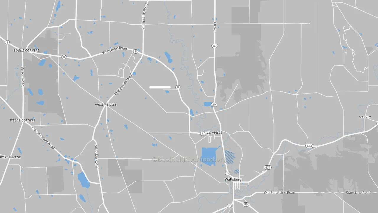 Transit Grade map of 16442, PA