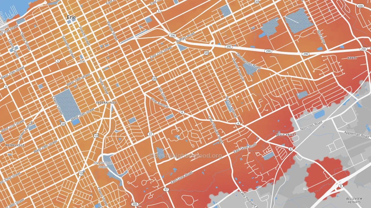 Transit Grade map of 16504, PA