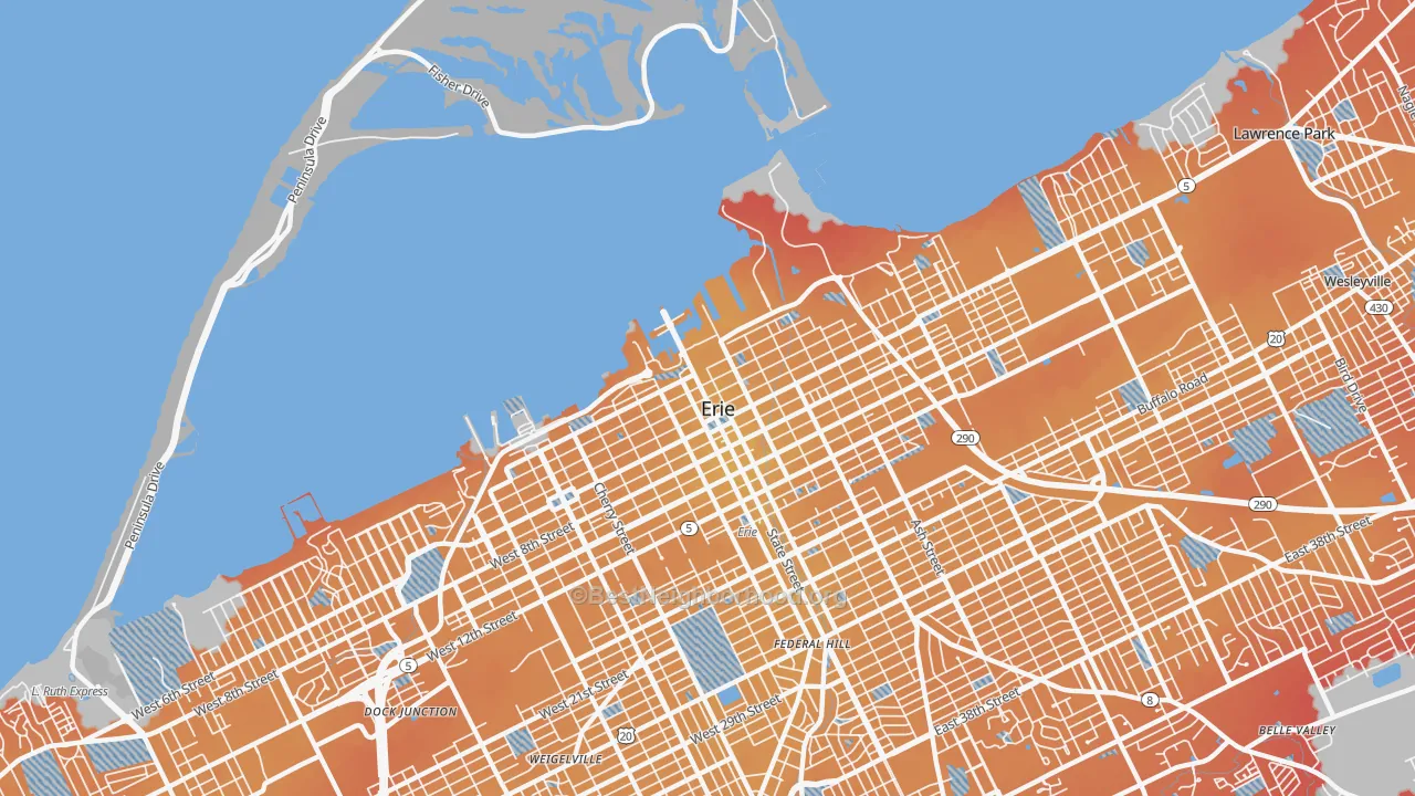 Transit Grade map of 16507, PA