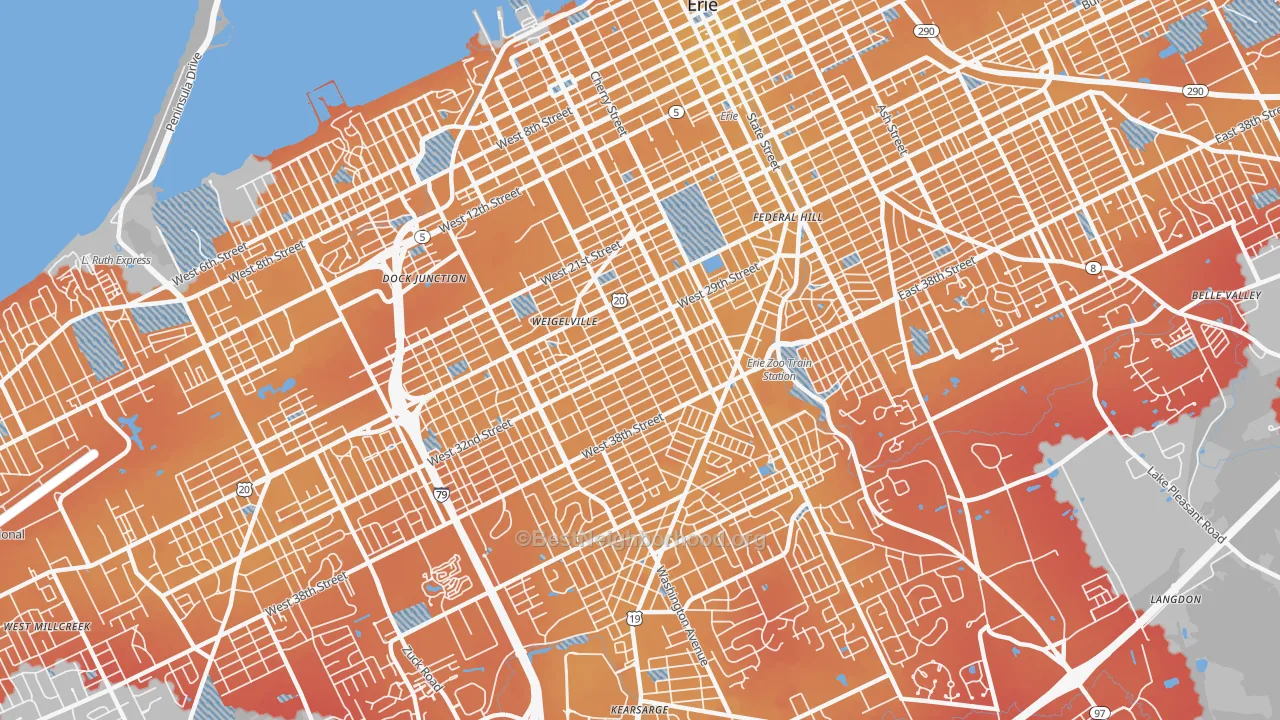 Transit Grade map of 16508, PA