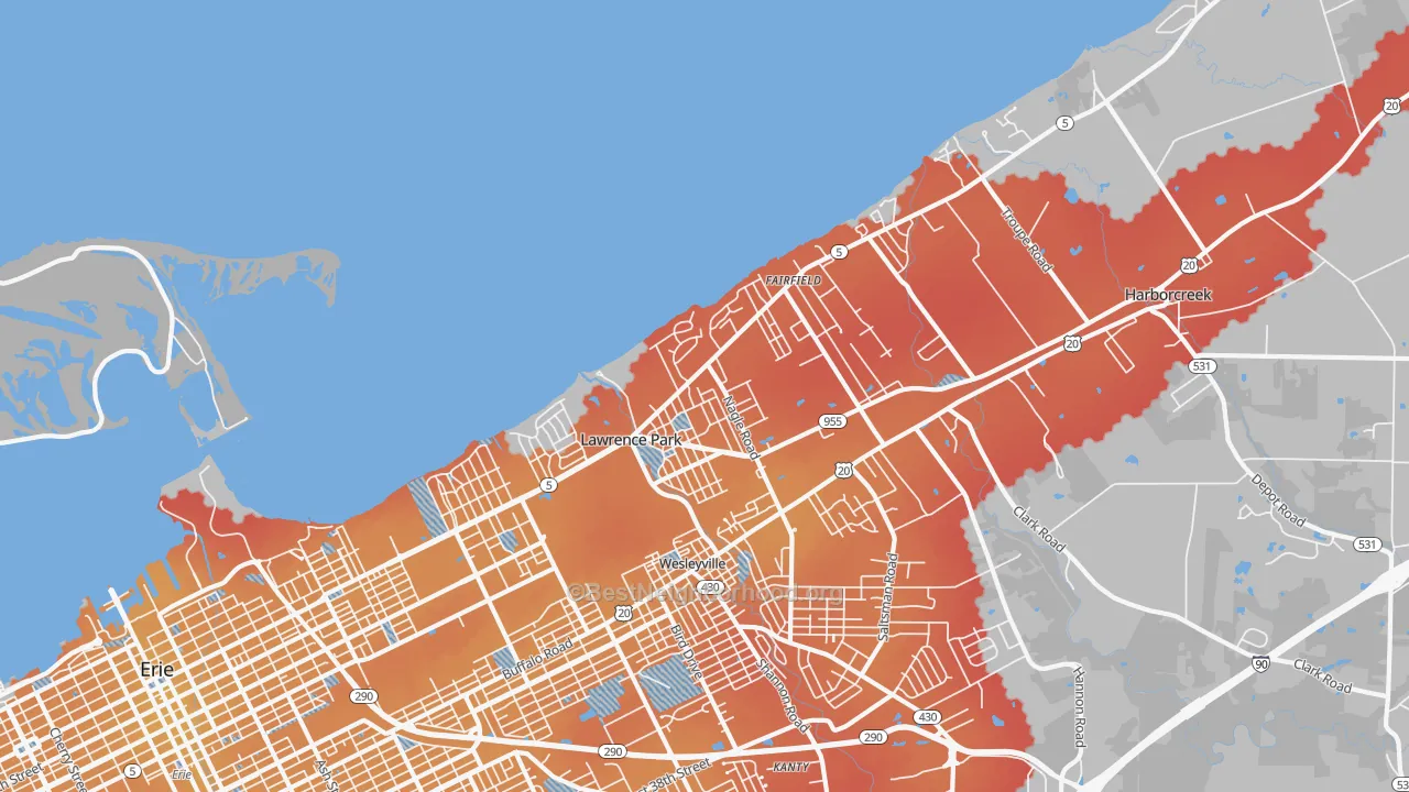 Transit Grade map of 16511, PA