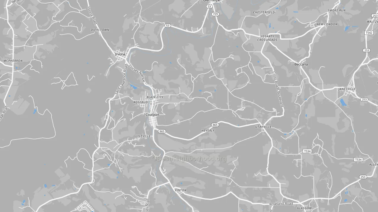 Transit Grade map of 16627, PA