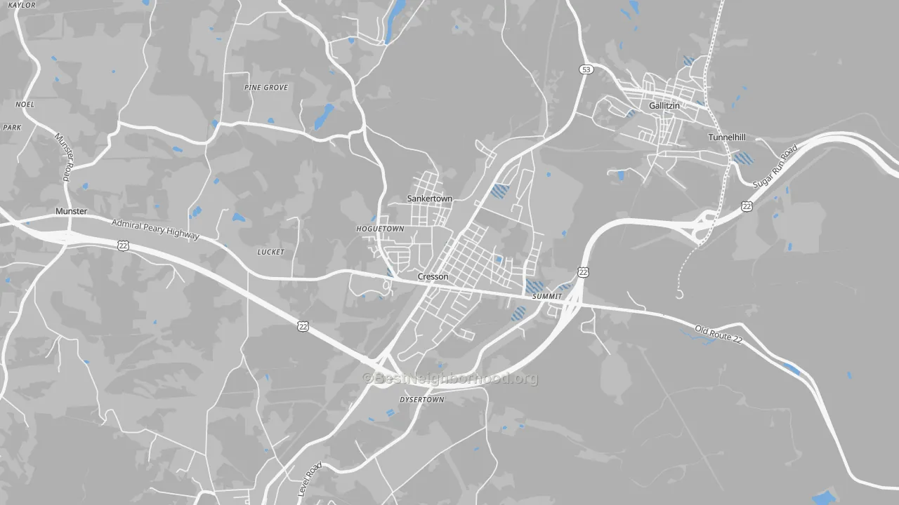Transit Grade map of 16630, PA