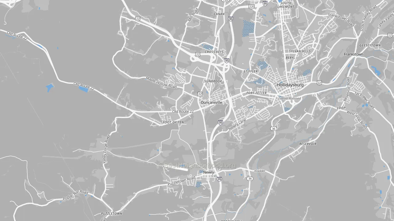Transit Grade map of 16635, PA