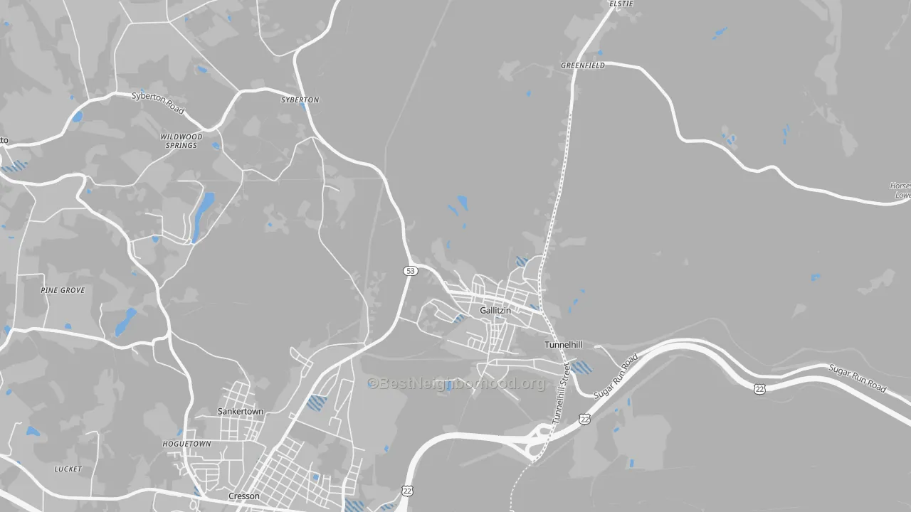 Transit Grade map of 16641, PA