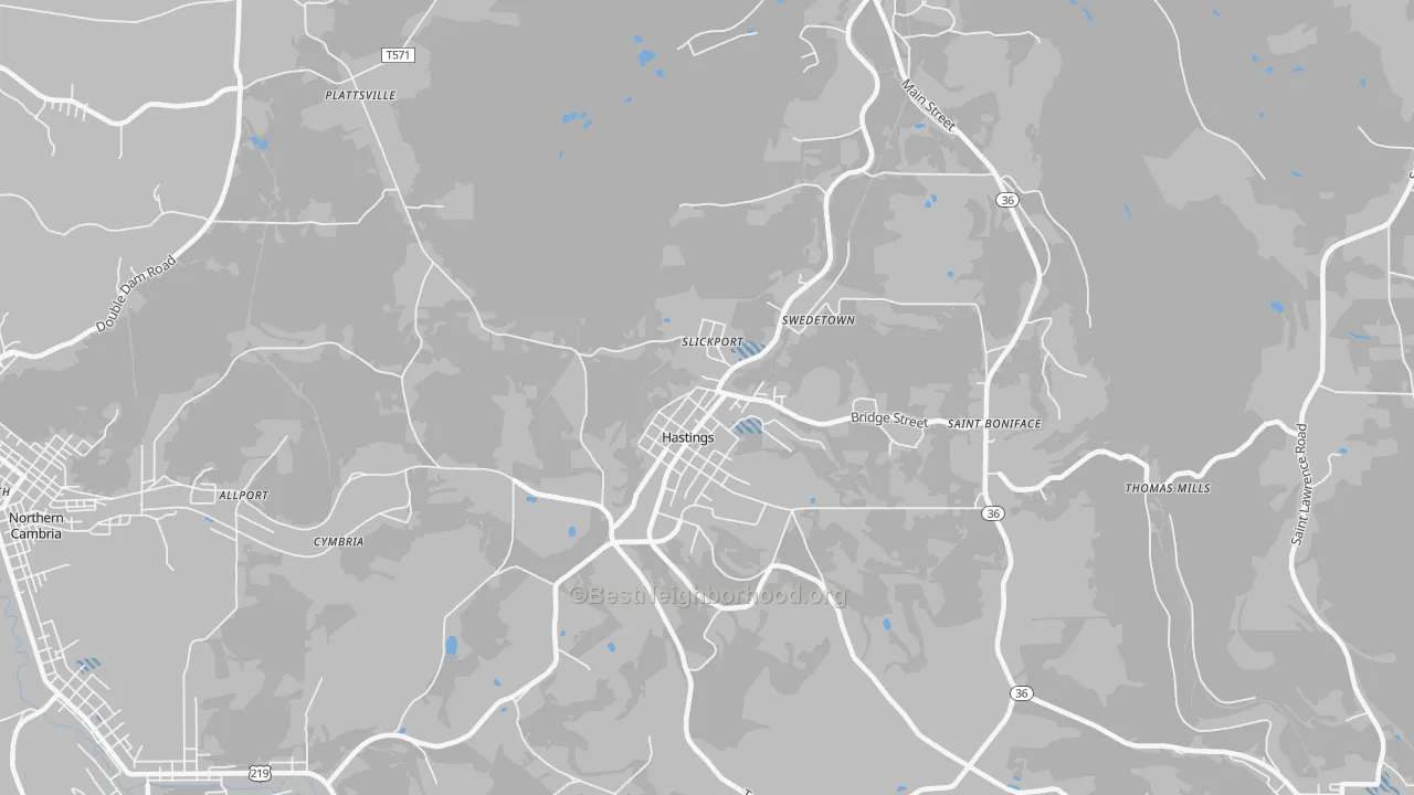 Transit Grade map of 16646, PA