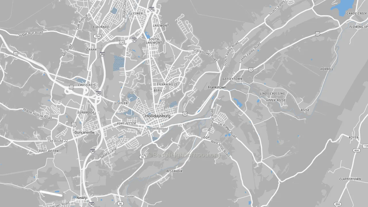 Transit Grade map of 16648, PA