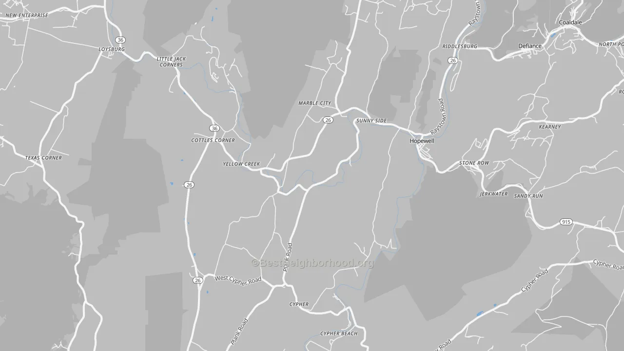 Transit Grade map of 16650, PA